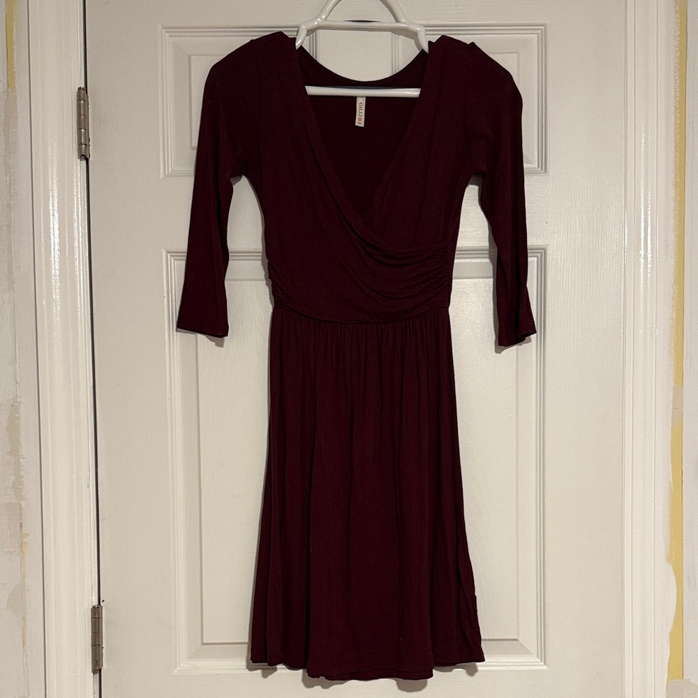 Gilli Deep Burgundy Long Sleeve Dress